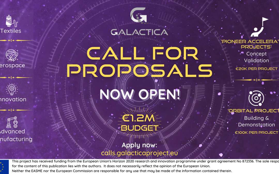 GALACTICA first call for proposals with 1.2M€ to support new value chains by European innovative SMEs is open