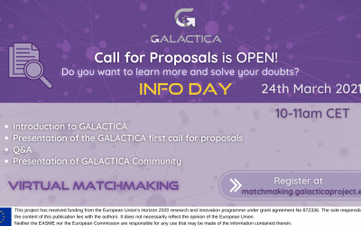 GALACTICA organized the Info Day for the first call for proposals together with its 1st Matchmaking event